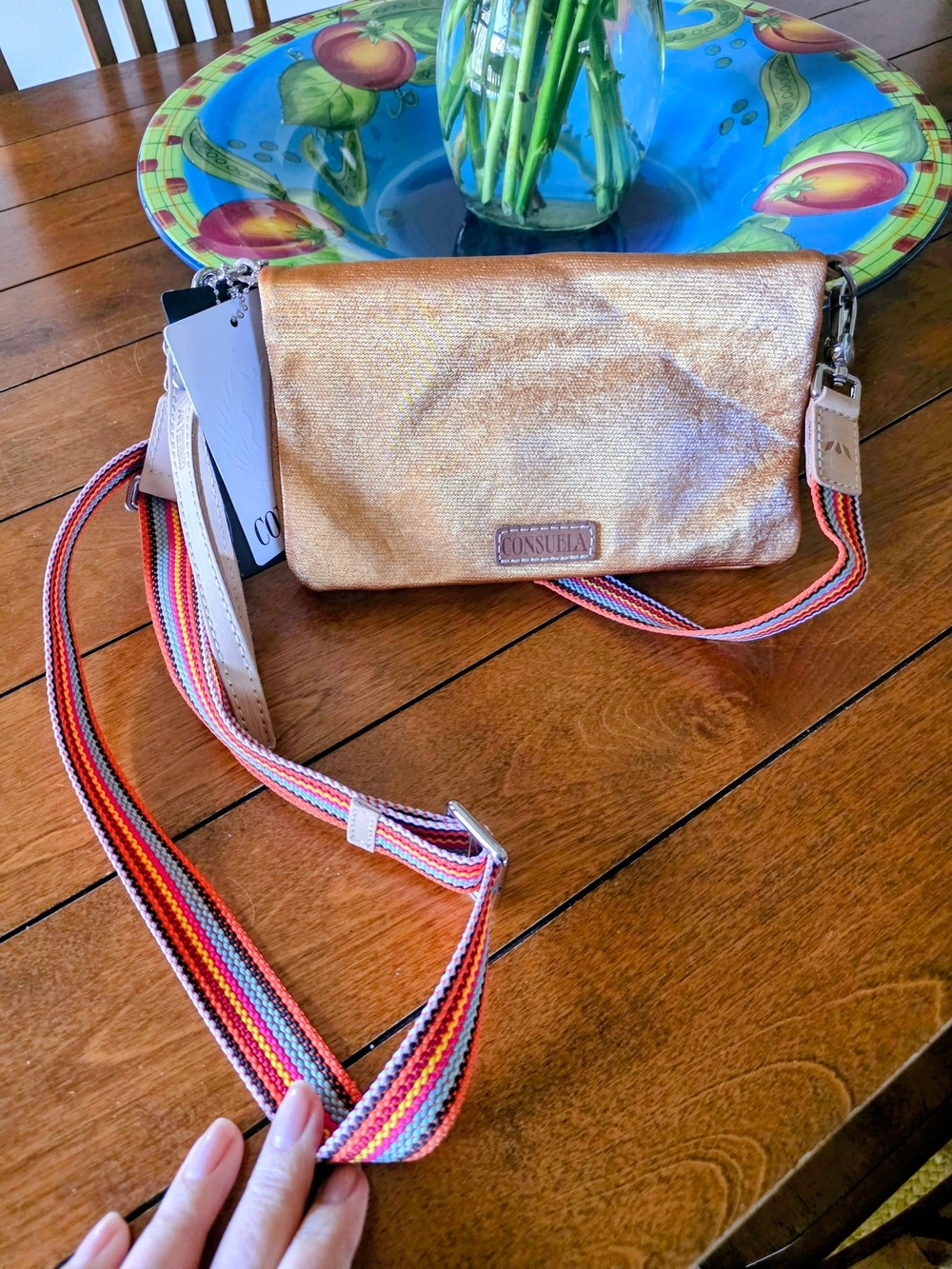 Consuela Shimmering Bronze Uptown Crossbody  NWT